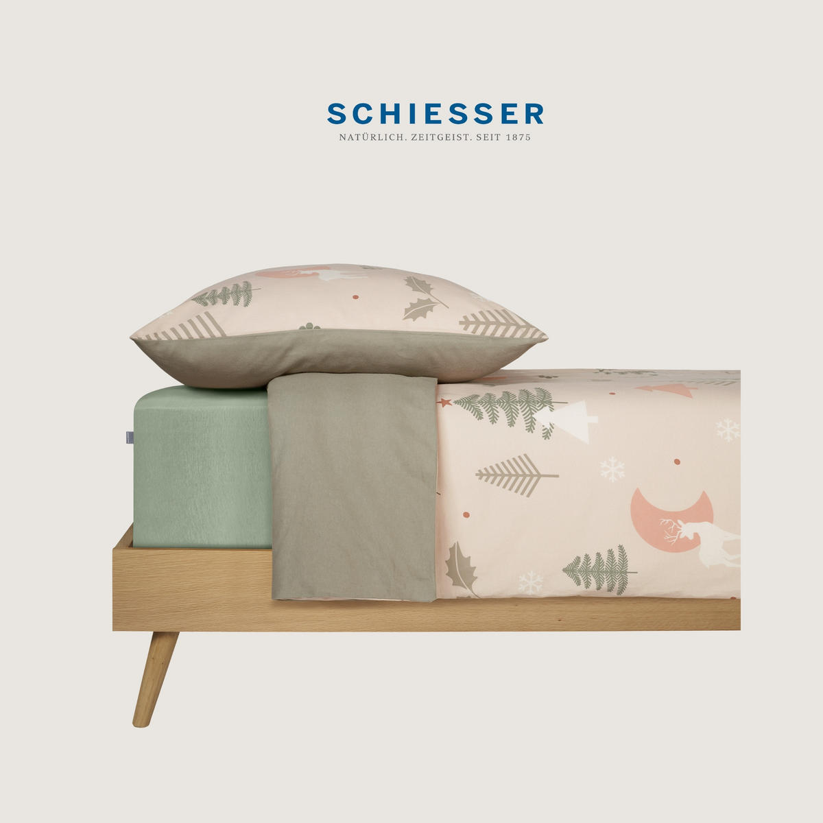 BETTWÄSCHESET Uma - Feinbiber - 2-teilig - 155 x 220 cm - Sand - Sandfarben, Textil (155/220cm) - SCHIESSER