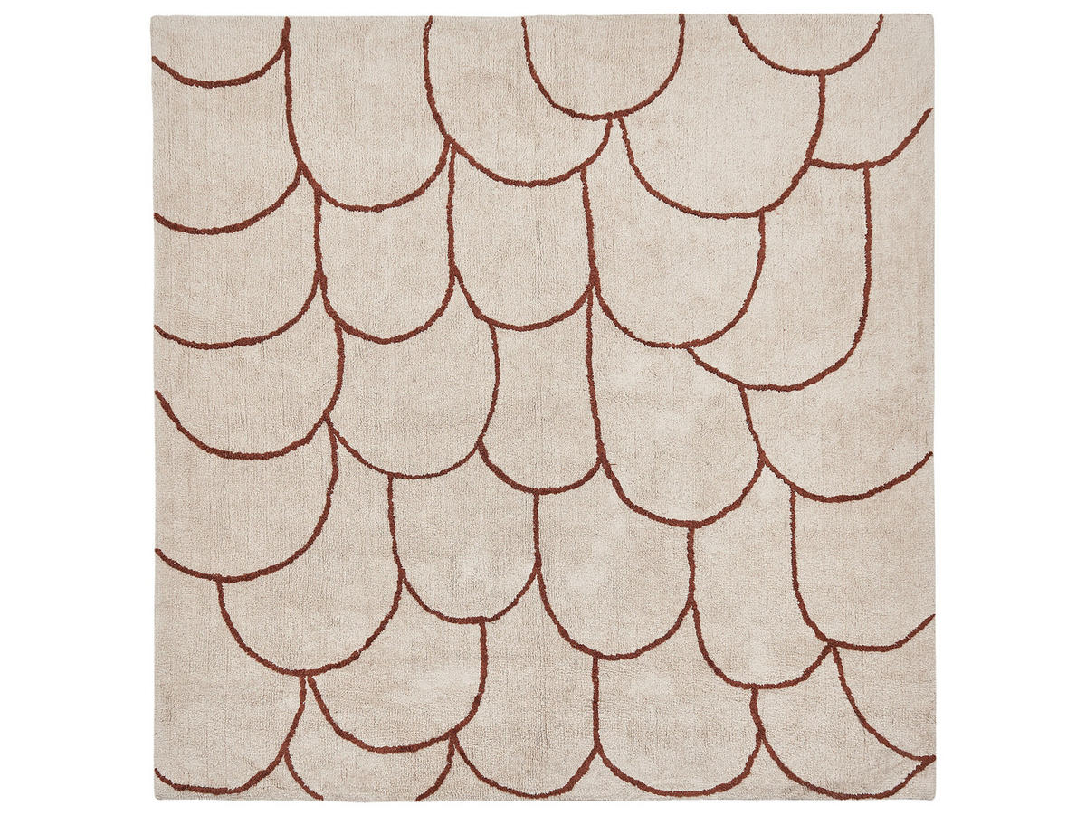 KURZFLOR-TEPPICH Avdan 200/200 cm - Beige, Textil (200/200cm) - Beliani