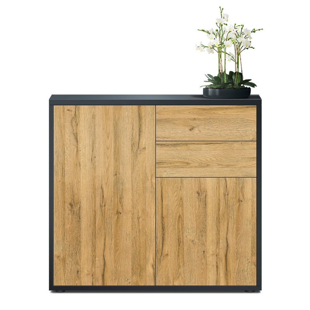 KOMMODE Ben Front in Eiche Natur - Eichefarben, Holzwerkstoff (79/74/36cm) - Vladon