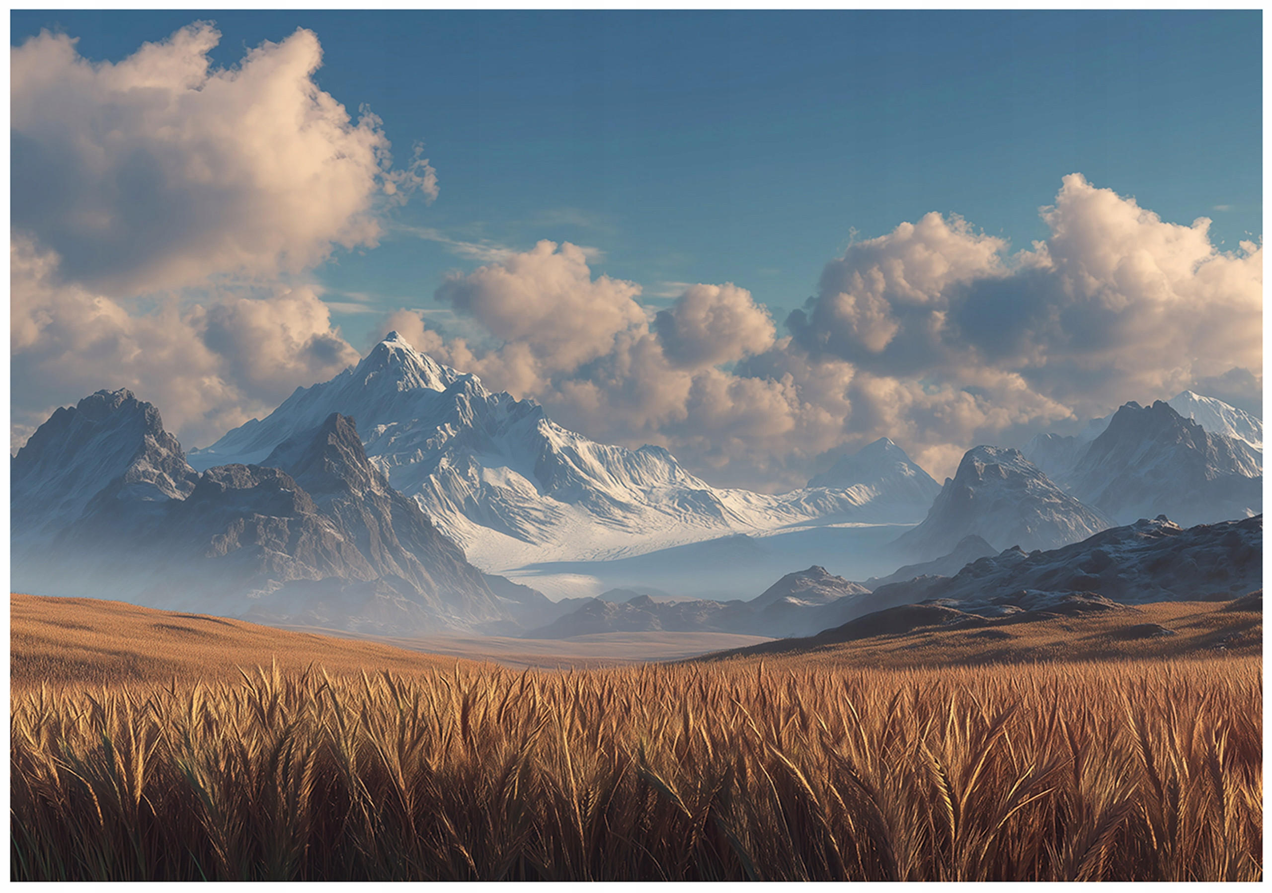 FOTOTAPETE Landschaft Wiese Beige 250x175 cm - Multicolor, Papier (250/175cm) - Wallarena