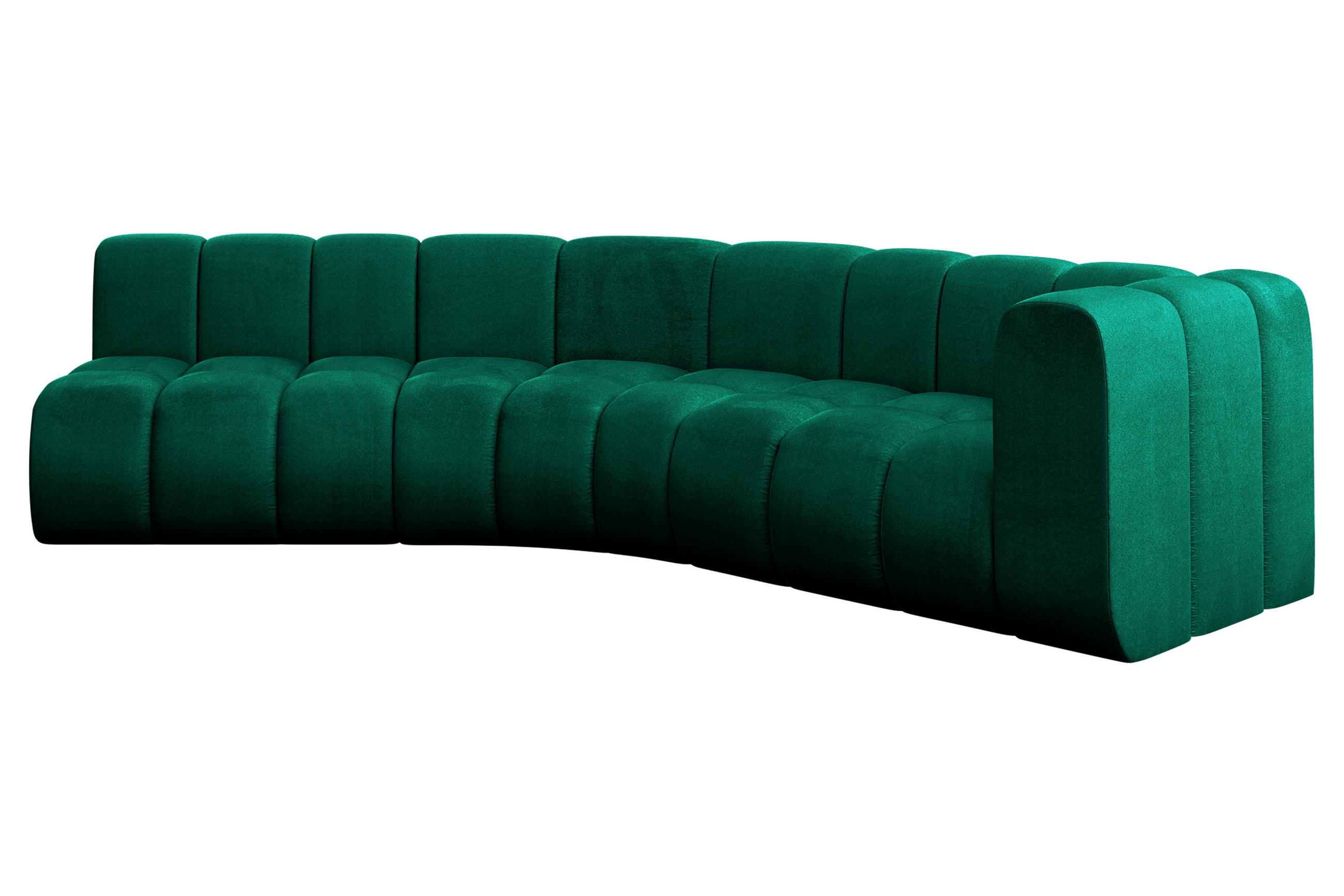 ECKSOFA modulares Sofa Karex-L1 - 308x194x70 cm Grün - Dunkelgrün, Holzwerkstoff/Textil (308/194cm) - ALTDECOR