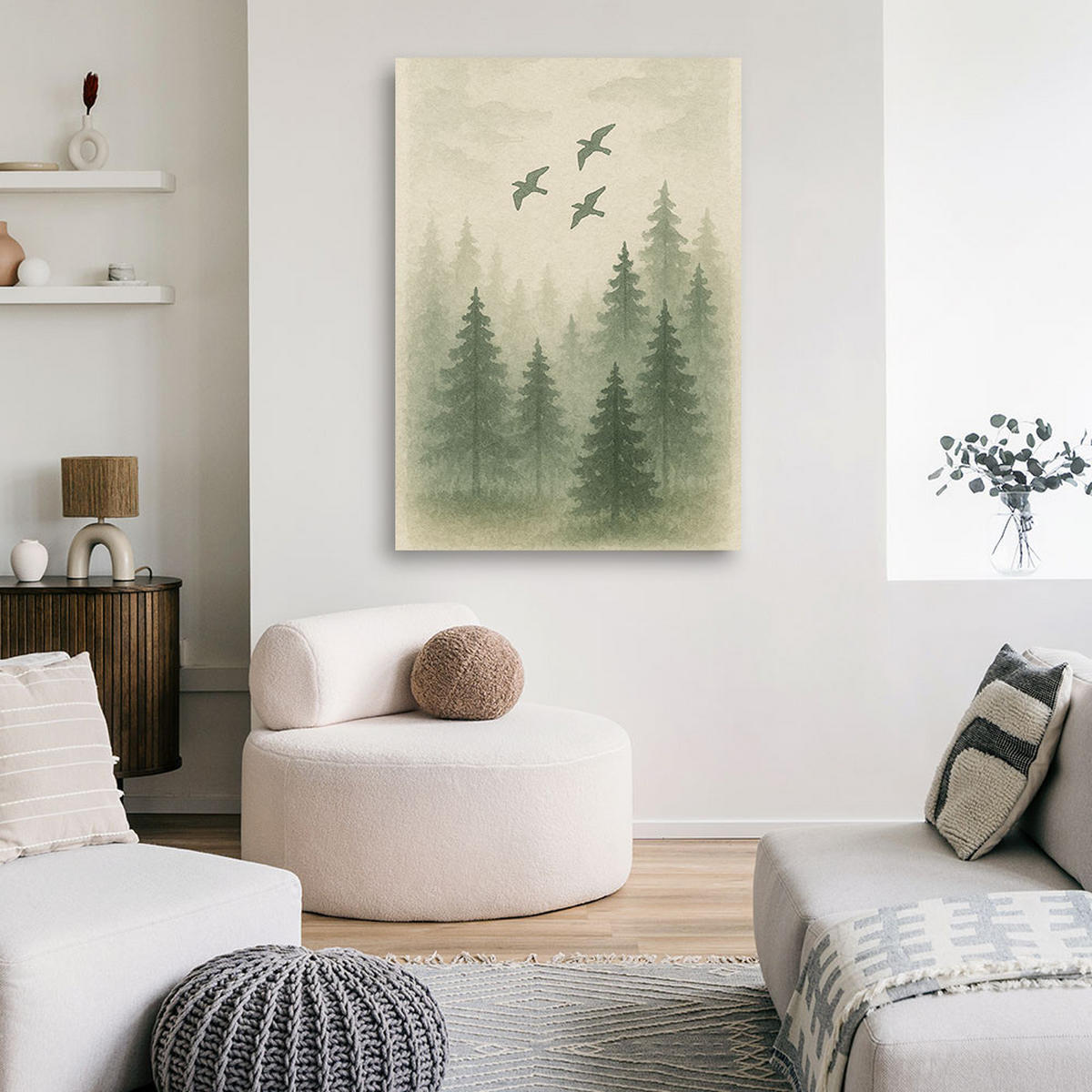 LEINWANDBILD Landschaften 80x120cm - Grün, Textil (80/120cm) - Feeby