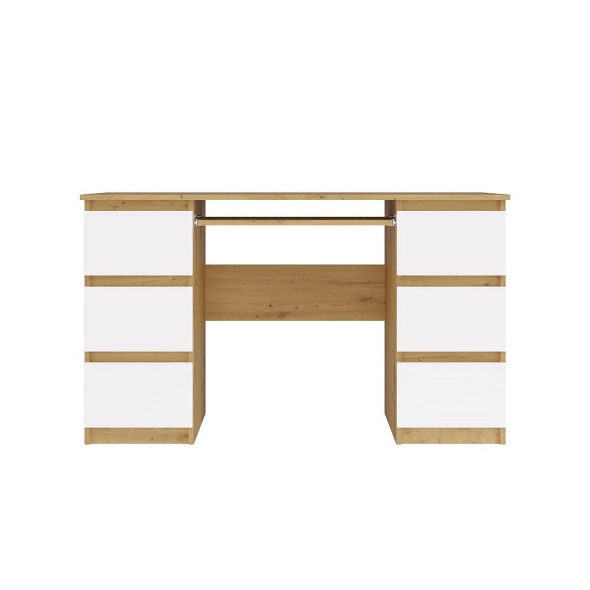 SCHREIBTISCH Artisan, Weiß 130/76/51 - Weiß, Holzwerkstoff (51/130/76cm) - RAUMHIRSCH FURNITURE