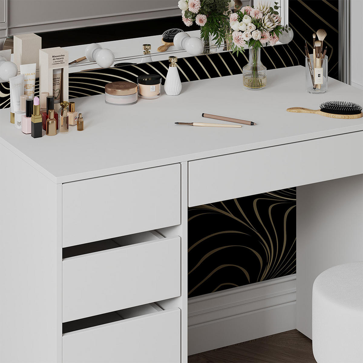 TOALETNÍ STOLEK Thalia Bílá - bílá, kompozitní dřevo (100/75.5/50cm) - Vicco