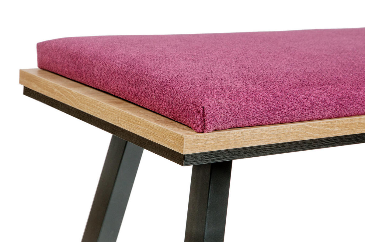 GARDEROBENBANK Die Elegante - Bordeaux/Violett, Holz/Textil (45/49/125cm) - Kundler Home