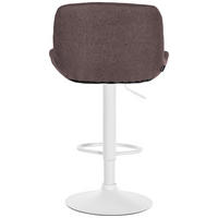 BARHOCKER 2er Set Salomon Weiß Stoff dunkelbraun - Braun/Weiß, Textil/Metall (50/106/52cm) - TPFLiving
