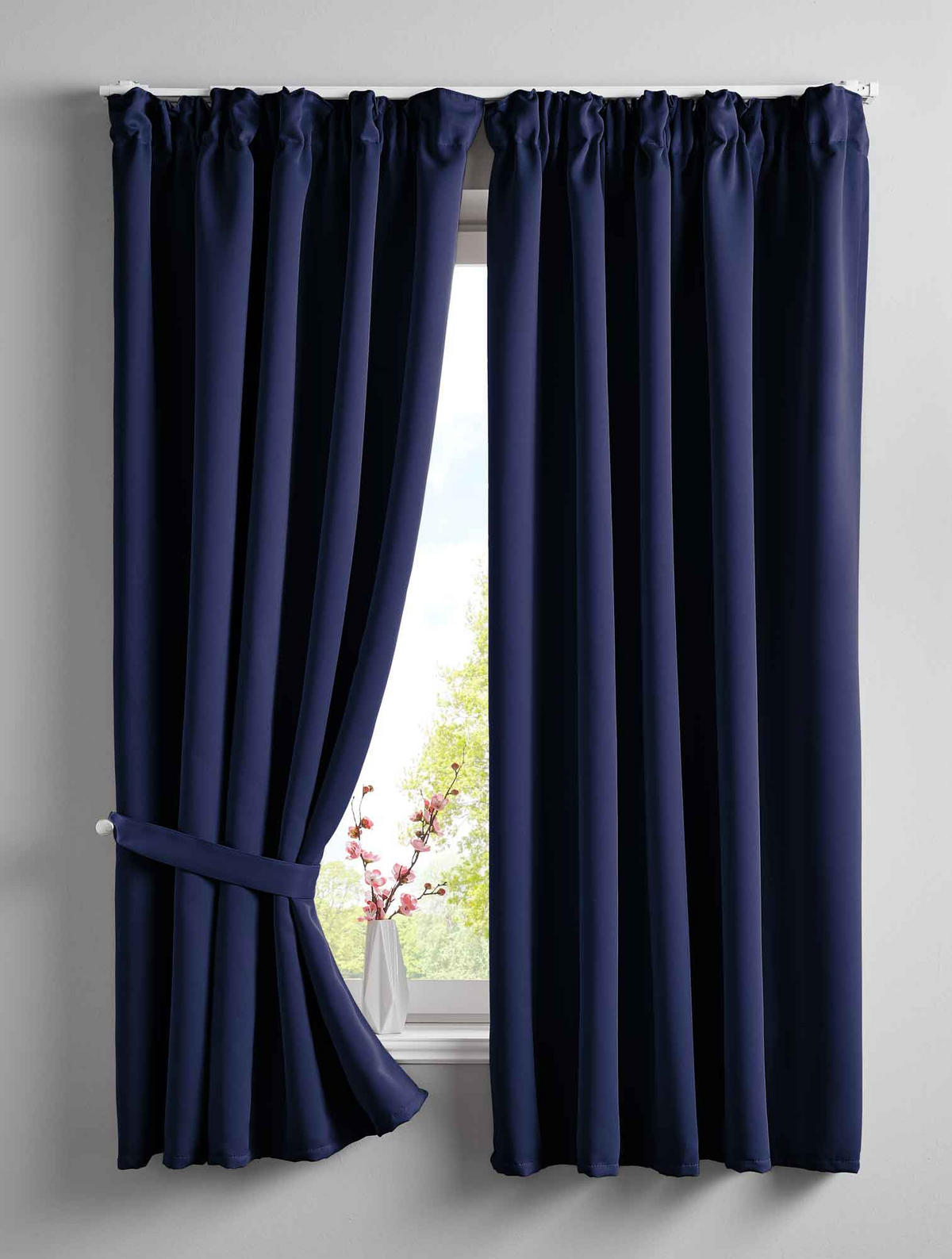 VORHANG 2ER SET NEWYORK HxB 160x140 cm Blau - Blau, Textil (140/160cm) - Gardinenbox