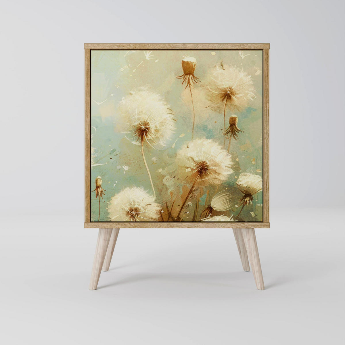 SIDEBOARD DREAMY MEADOW, Grau, 57,5x42x57,5 cm, Ohne Füße - Multicolor/Grau, Holzwerkstoff (57.5/57.5/42cm) - SpaceRebels