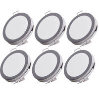 LED DECKENLEUCHTE Weiß Chrom 6er Set - Weiß, Kunststoff (8.5/8.5/1.5cm)