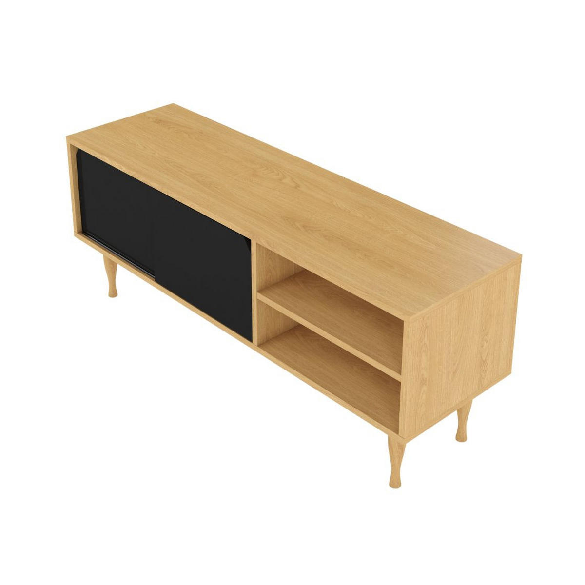 TV-SCHRANK Elza Black, Eichefarben, 135 Cm - Eichefarben, Eichenholz/Holzwerkstoff (135/53.6/40cm) - Skandica