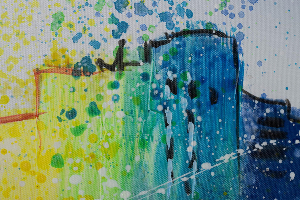 ACRYLBILD HANDGEMALT 120/60 cm - Grau, Holz/Textil (120/60cm) - KUNSTLOFT