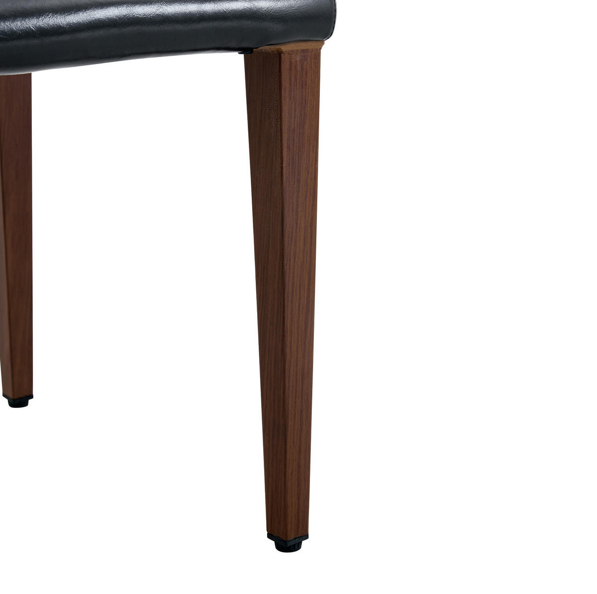 ESSZIMMERSTUHL 4er-Set 90 cm PU-Leder Schwarz Nussbaumoptik - Schwarz, Metall (47/90/41cm) - Meubliv
