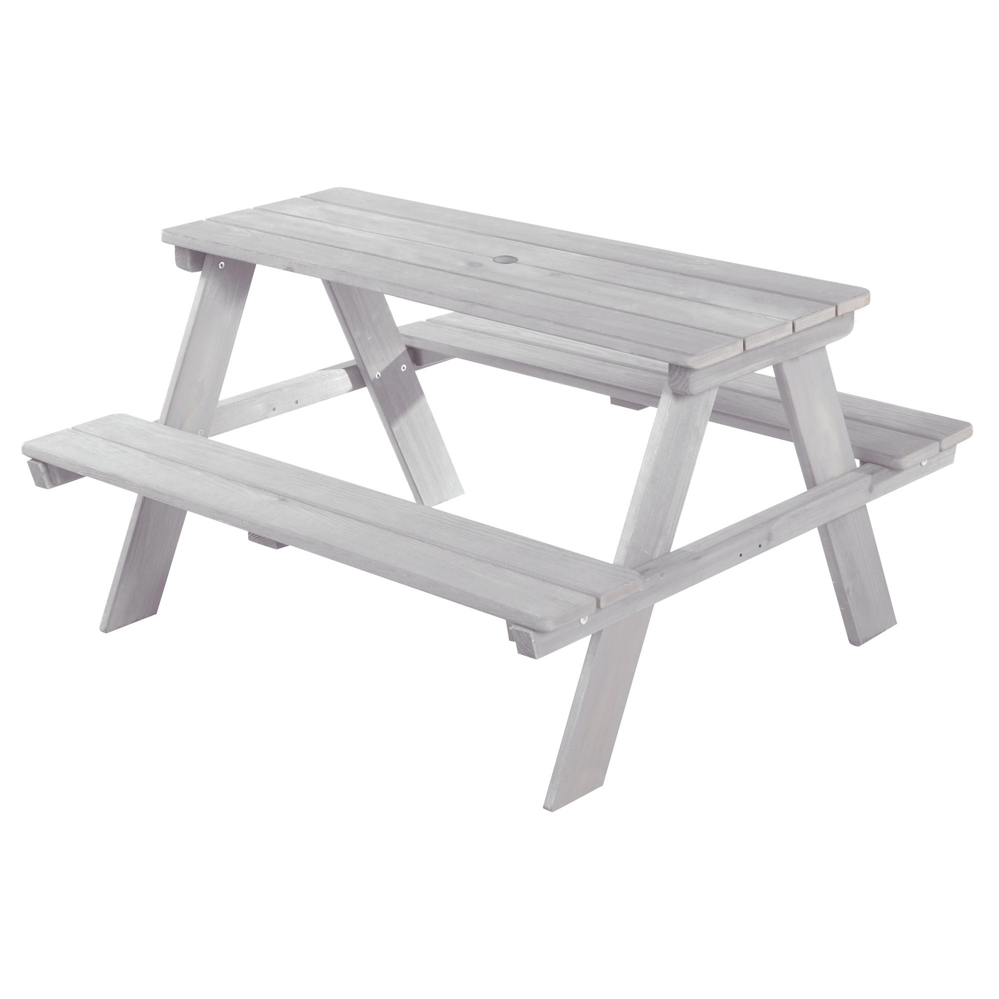 KINDERSITZGARNITUR OUTDOOR + in grau mit Bankkissen - Hellgrau, Holz - Roba
