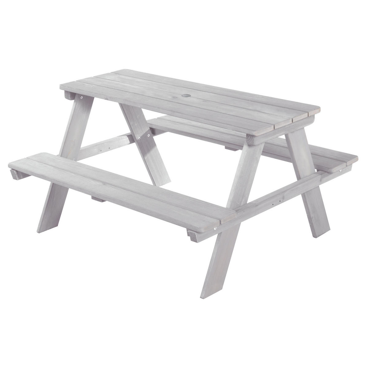 KINDERSITZGARNITUR OUTDOOR + in grau mit Bankkissen - Hellgrau, Holz - Roba