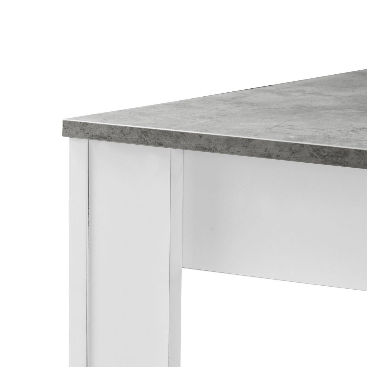 ESSTISCH LIVIUS 80-120/60/74 cm - Weiß/Grau, Holzwerkstoff (80/60/74cm) - B&D Home