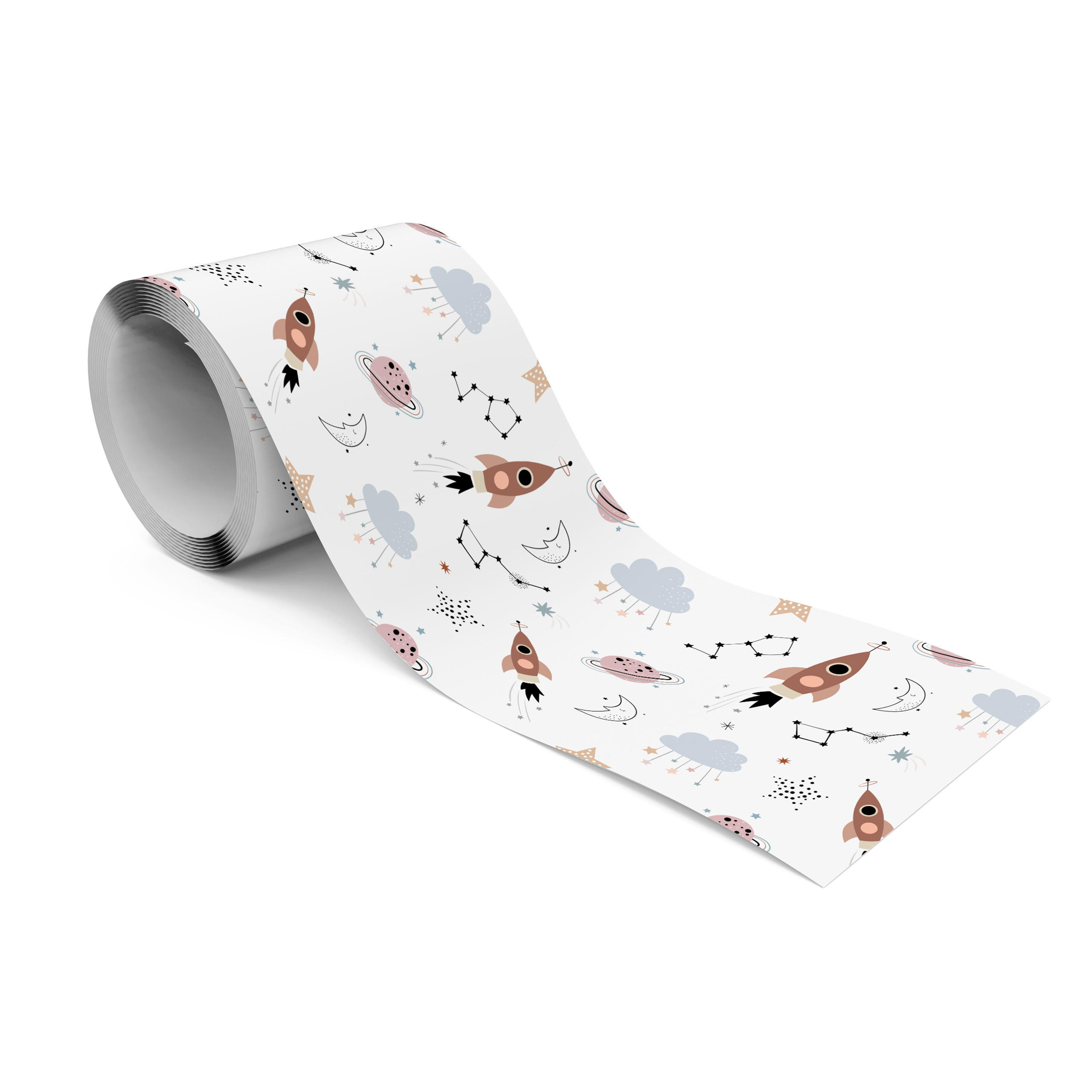 TAPETENBORDÜRE selbstklebend KOSMOS Wolken Sterne Monde Planeten - Blau/Beige, Papier (10/300/300cm) - Muralo