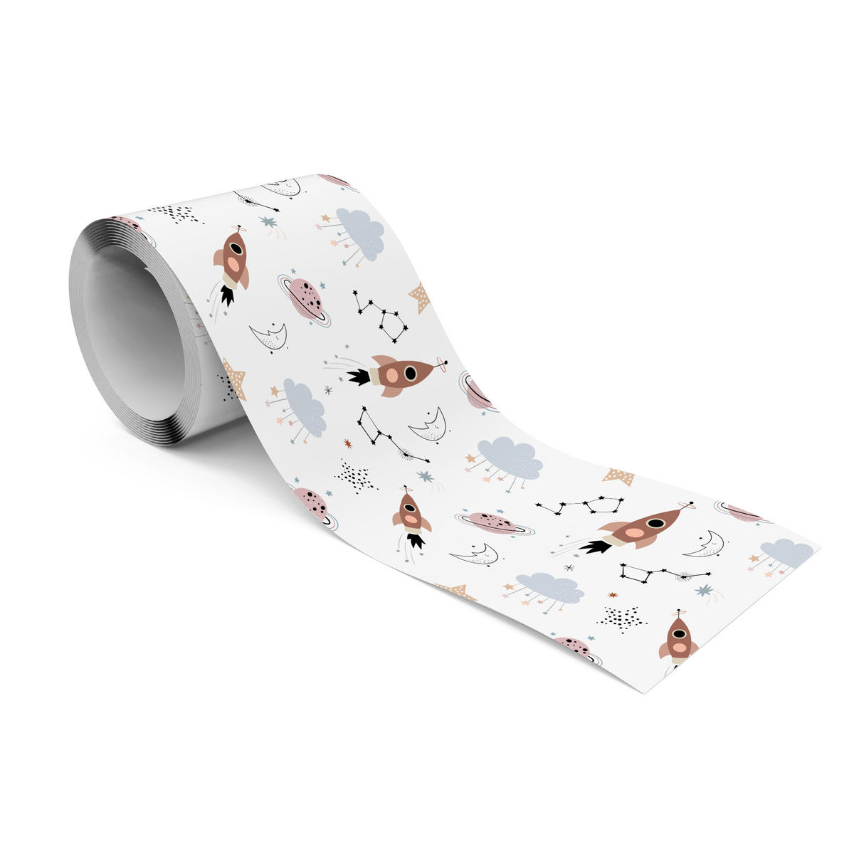 TAPETENBORDÜRE selbstklebend KOSMOS Wolken Sterne Monde Planeten - Blau/Beige, Papier (10/300/300cm) - Muralo