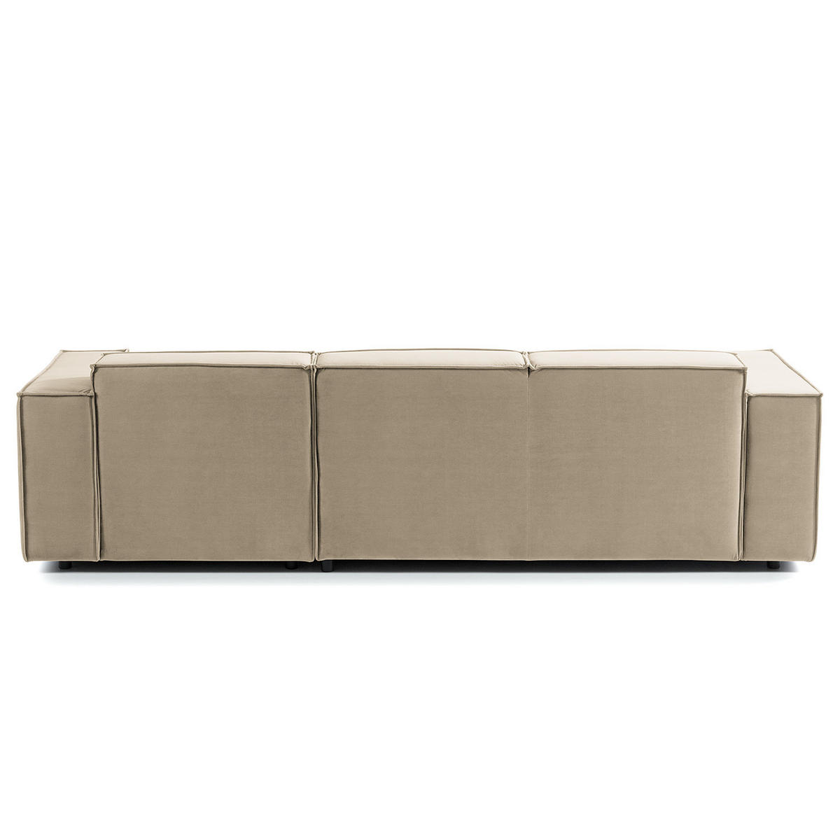 ECKSOFA mit Longchair - Beige/Schwarz, Kunststoff/Textil (260/177cm) - home24