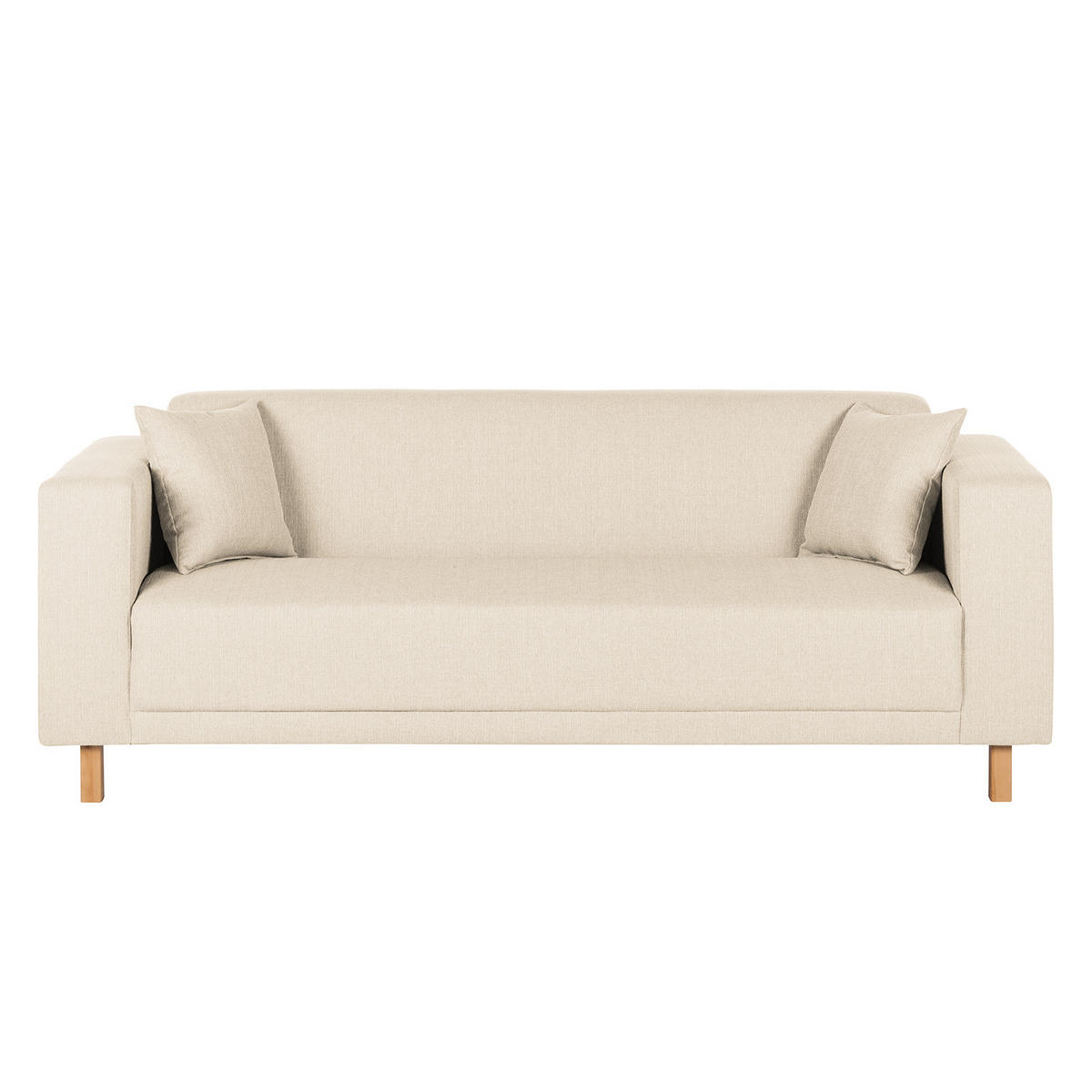 3-SITZER SOFA - Webstoff - Creme, Textil (217/76/80cm) - home24