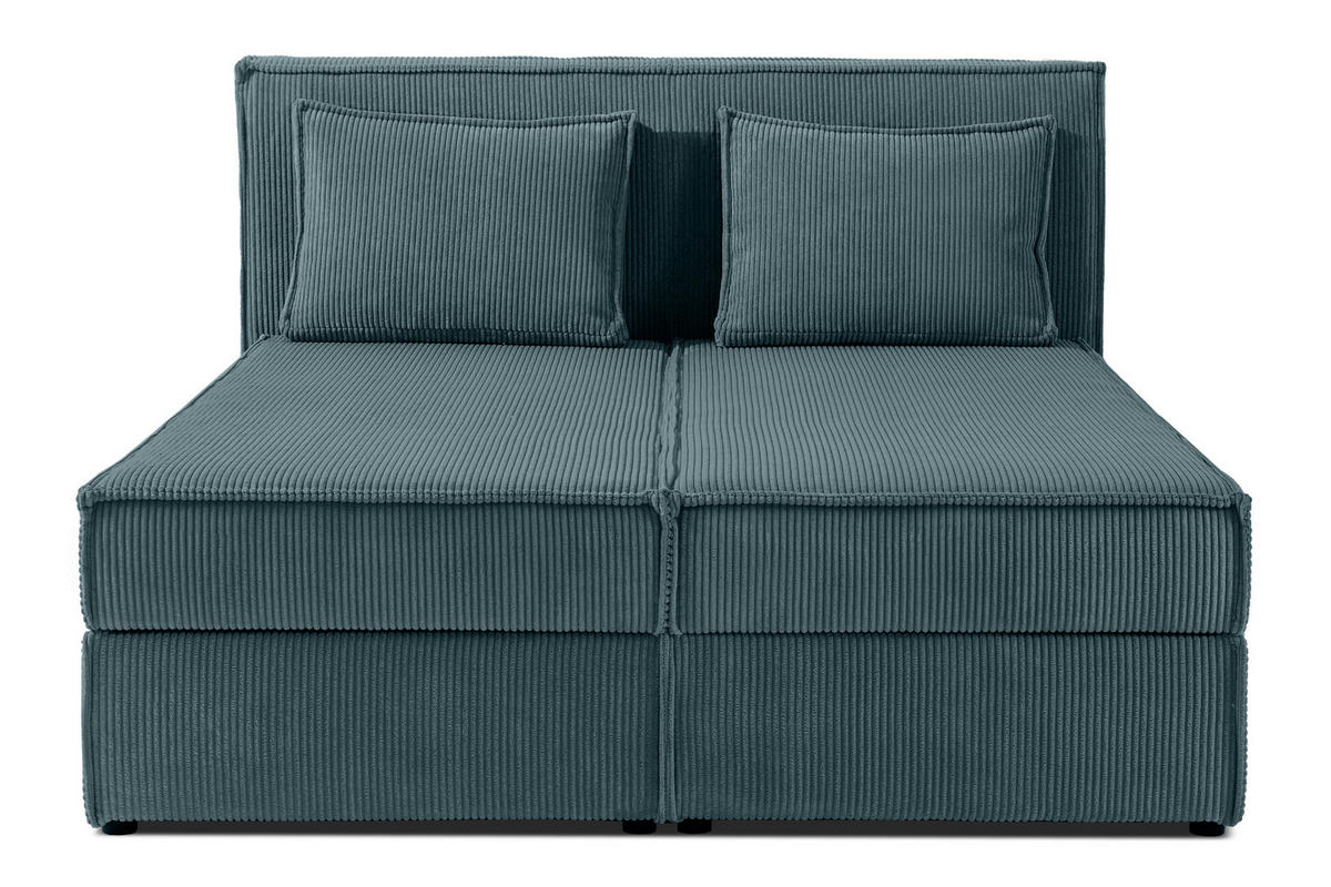 BOXSPRINGBETT ROTI mit Stauraum, blau - Blau/Schwarz, Holz/Holzwerkstoff (140/200cm) - KONSIMO®