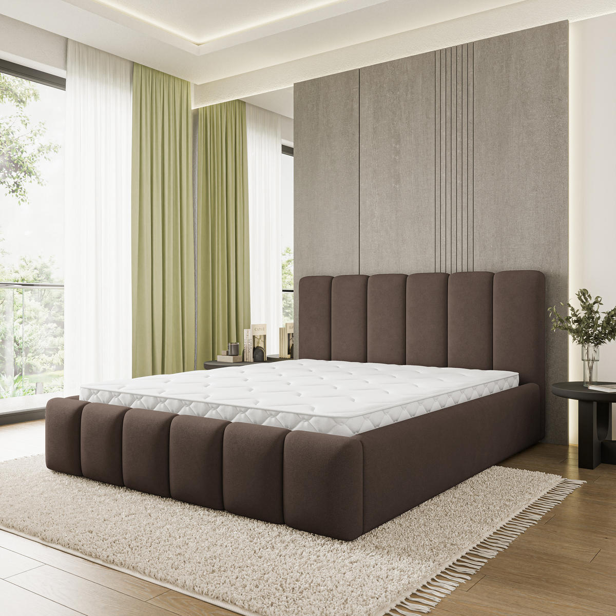 POLSTERBETT ATTORA SR 120x200 cm mit Bettkästen - Braun - Braun, Holz (120/200cm) - MASSENO