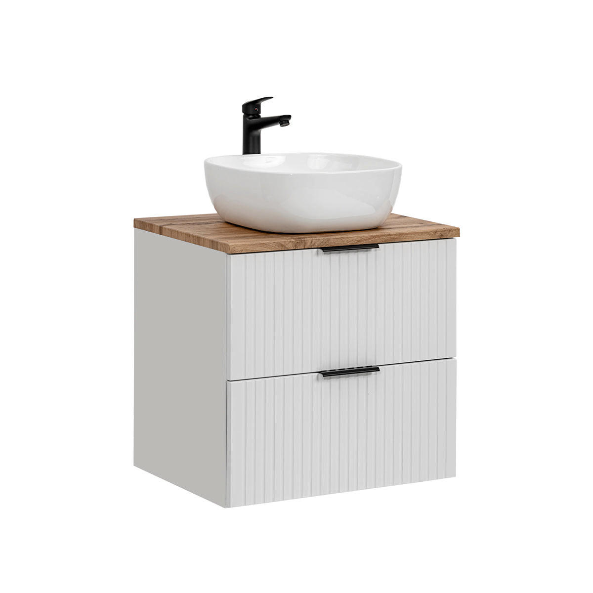 UMYVADLO 60.6cm Adriel Bílá - bílá, kompozitní dřevo (60.6/59/46cm) - Petits-meubles