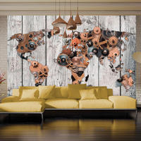 SELBSTKLEBENDE FOTOTAPETE 196/140 cm - Schwarz/Orange, Kunststoff/Textil (196/1cm) - KUNSTLOFT
