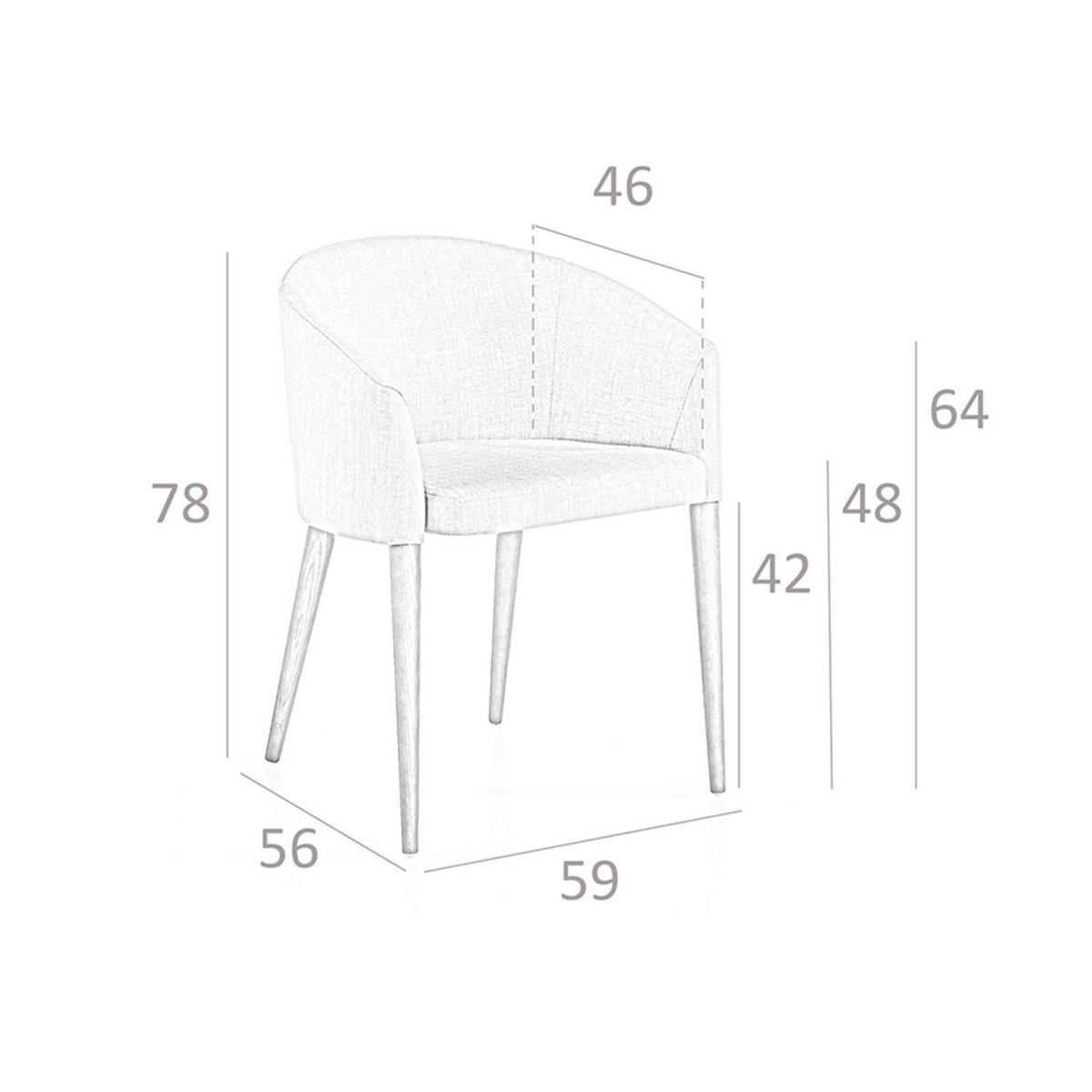 STUHL mit beigem Stoffbezug - Beige/Nussbaumfarben, Holz/Textil (59/78/56cm) - ANGEL CERDA