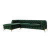 ECKSOFA Chesterfield Lexi Flasche Grün Samt, Ottomane links - Smaragdgrün/Goldfarben, Holz/Textil (305/200cm) - S-Style Möbel