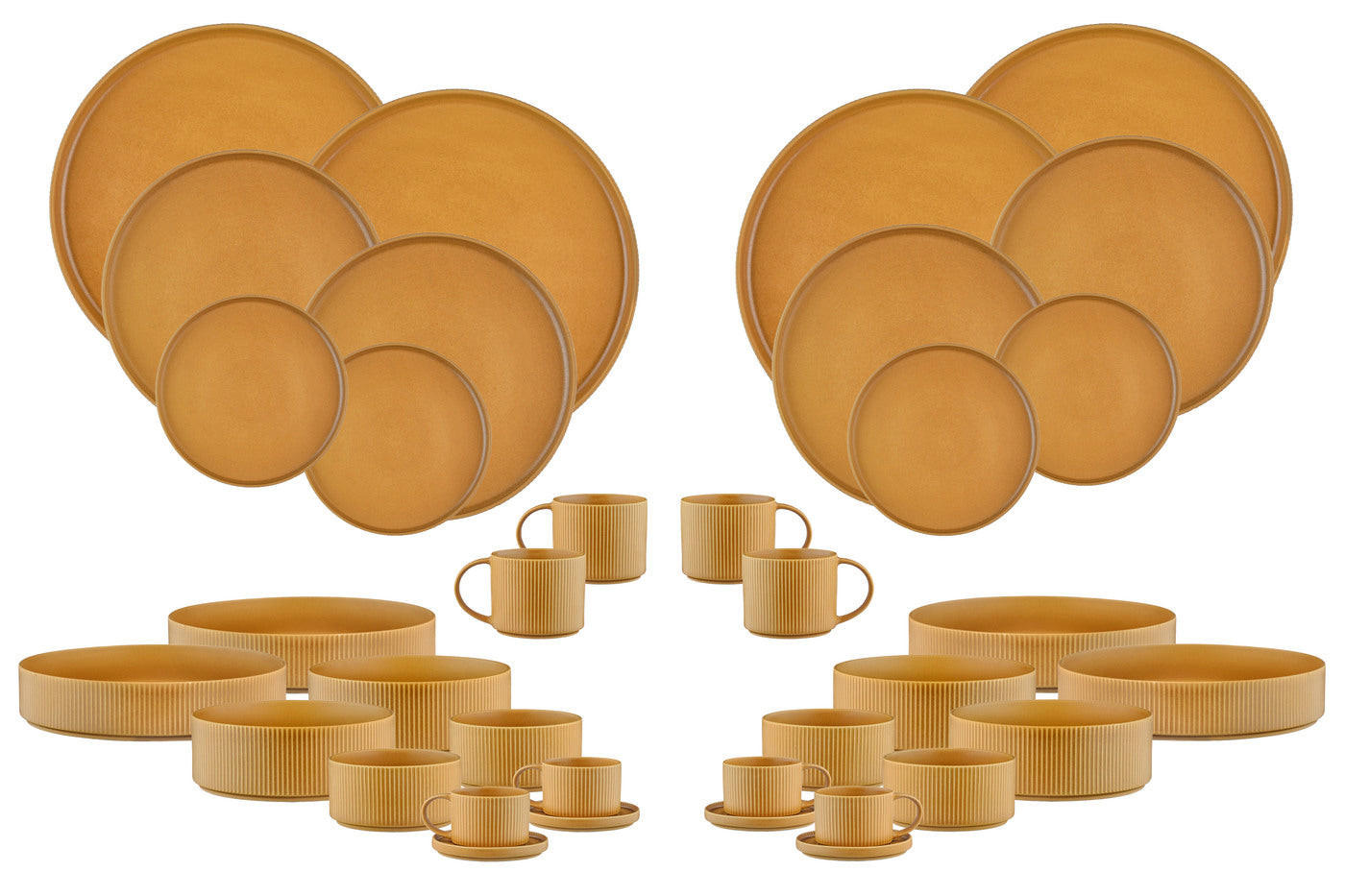 KOMPLETTSERVICE Scandi - 36er-Set - Ocre - Gelb, Keramik (1/1/1cm) - Björn