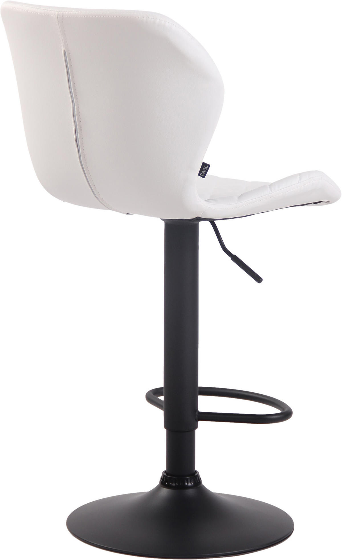 BARHOCKER Cora, Gestell schwarz, Kunstleder Weiß - Schwarz/Weiß, Kunststoff/Textil (47/100/51cm) - TPFLiving