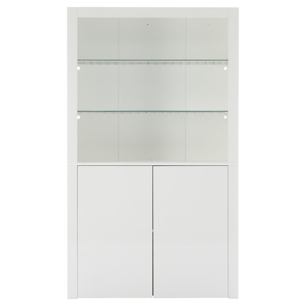 KÜCHENSCHRANK 100/170/35 cm, MDF, MIT LED-BELEUCHTUNG, Wohnzimmer Hochschrank - Weiß, Holzwerkstoff (35/170/100cm) - Rolipo