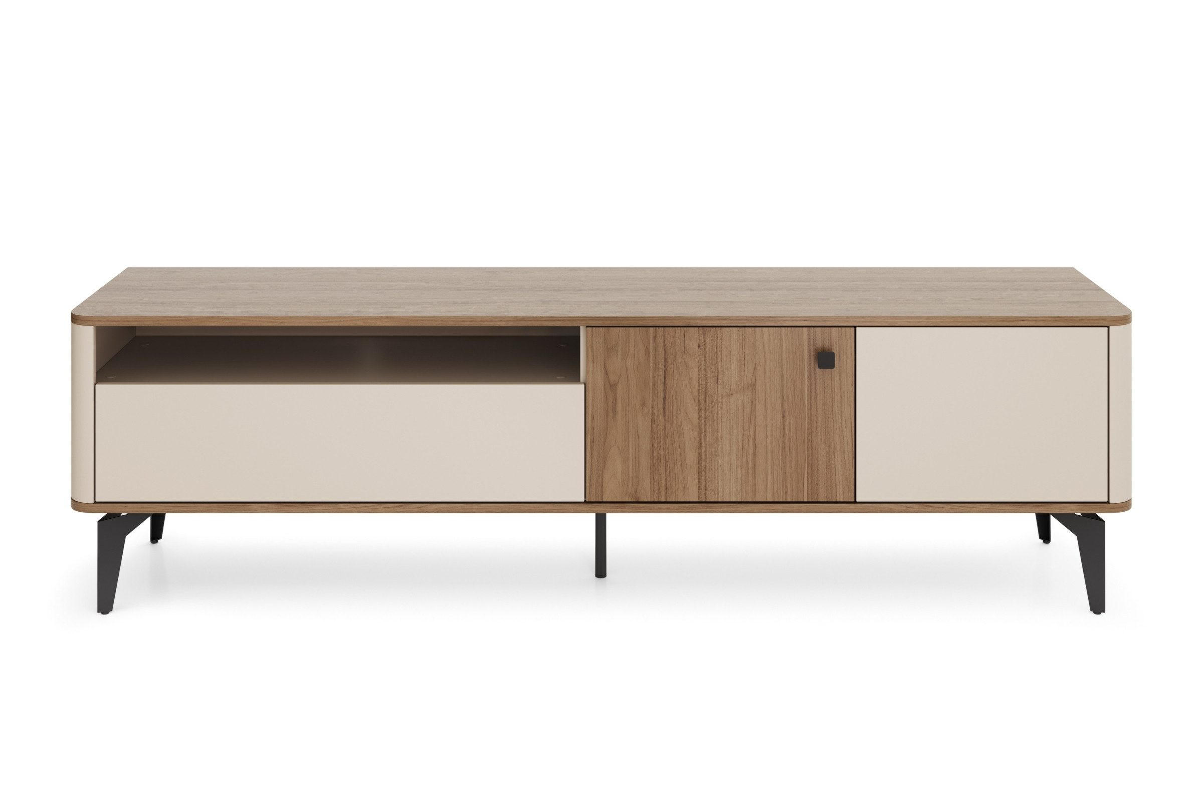 TV-LOWBOARD AURO 06 180/51/40 cm in Kaschmir / Royal Nussbaum - Kaschmir/Nussbaumfarben, Holzwerkstoff (180/51/40cm) - Deine Möbel 24