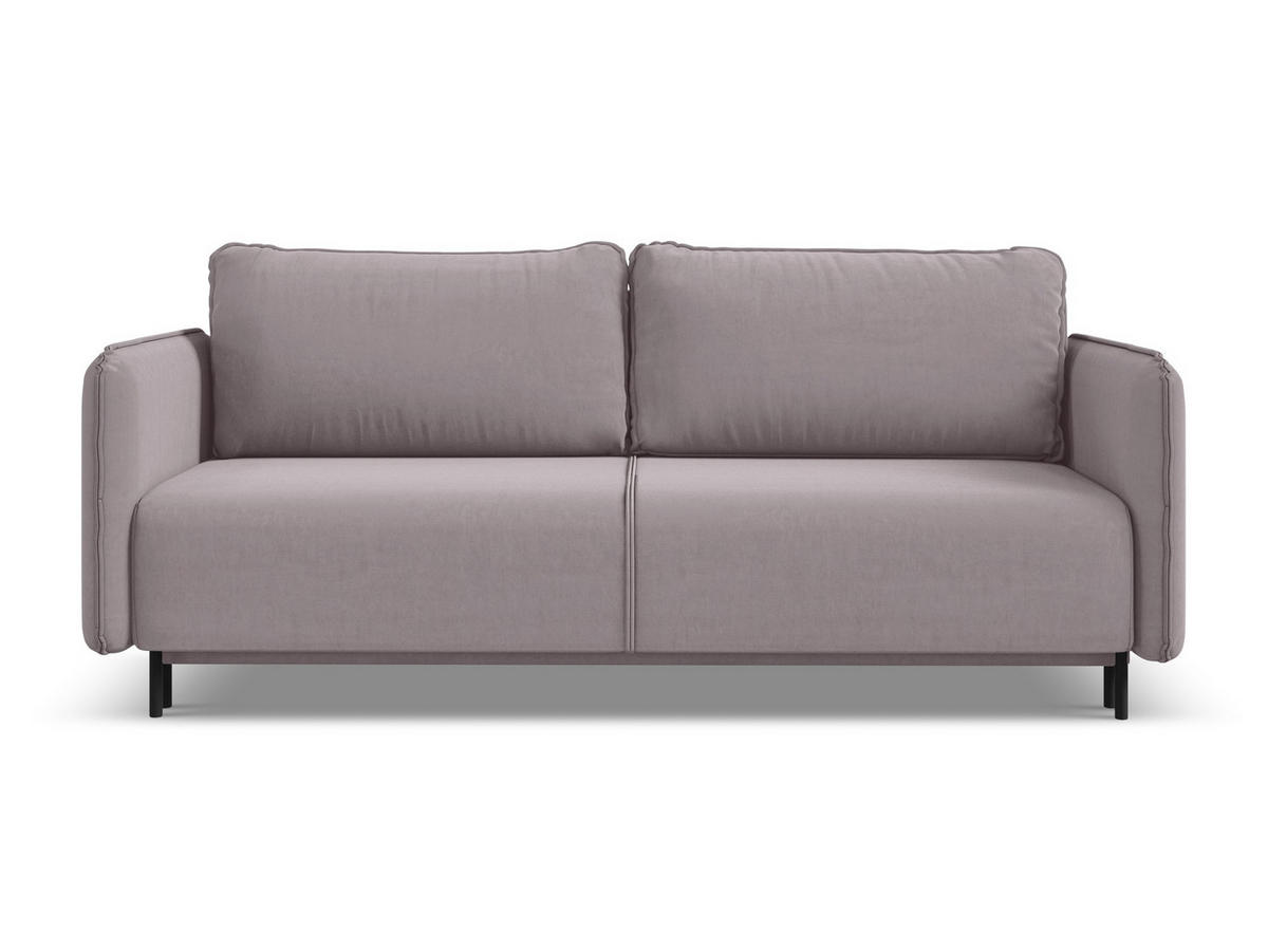 3-SITZER SOFA mit Schlaffunktion Samt Stoff Violett - Lila/Flieder, Holz/Textil (226/90/92cm) - Makamii