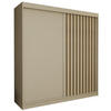 SCHWEBETÜRENSCHRANK Cabinio Beige Eiche Artisan 200/216/61 cm – Modern, mit Lamellen - Beige/Walnussfarben, Holzwerkstoff/Kunststoff (200/216.1/61cm) - AX Living