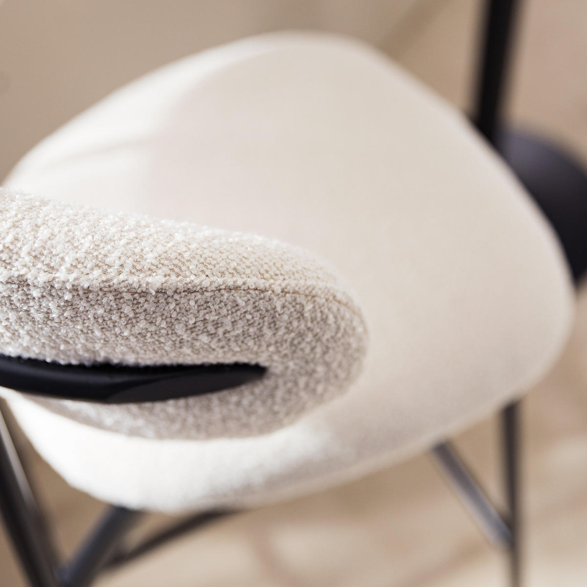 BARSTUHL - 2er-Set - Schwarz/Weiß, Textil/Metall (52/105/53cm) - home24