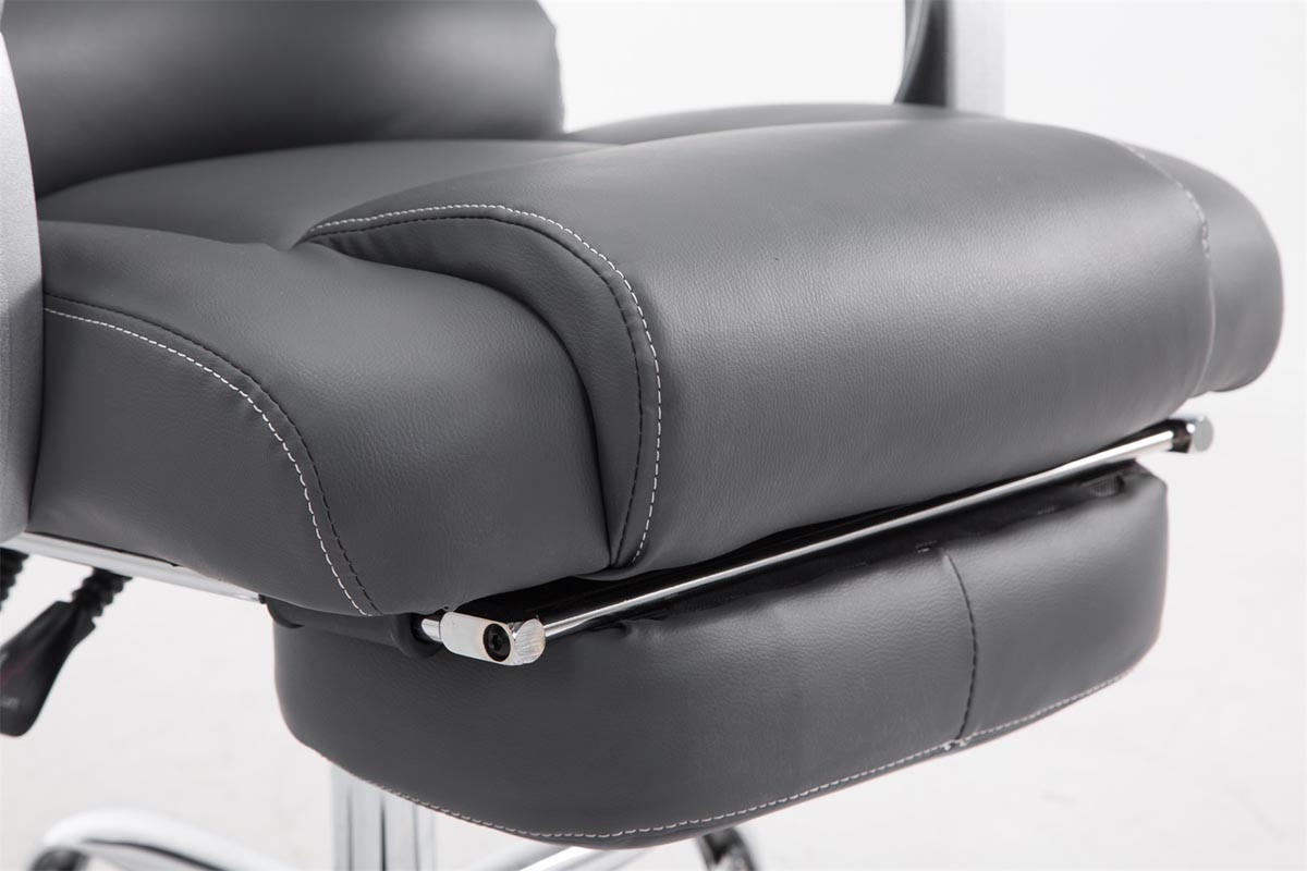 BÜROSTUHL MIAMI 118x68x64 Grau Kunstleder Metall - Grau, Leder/Metall (68/118/64cm) - DELUKE