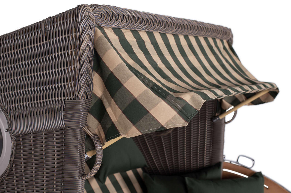 STRANDKORB XL Schillig Bullauge - Braun/Grau, Metall (142/170/95cm) - Mr. Deko