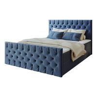 KONTINENTALBETT Mars Mit Bettkasten Stoff Riviera Blau 200x200 cm - Blau, Holz (200/200cm) - Kaiser Möbel