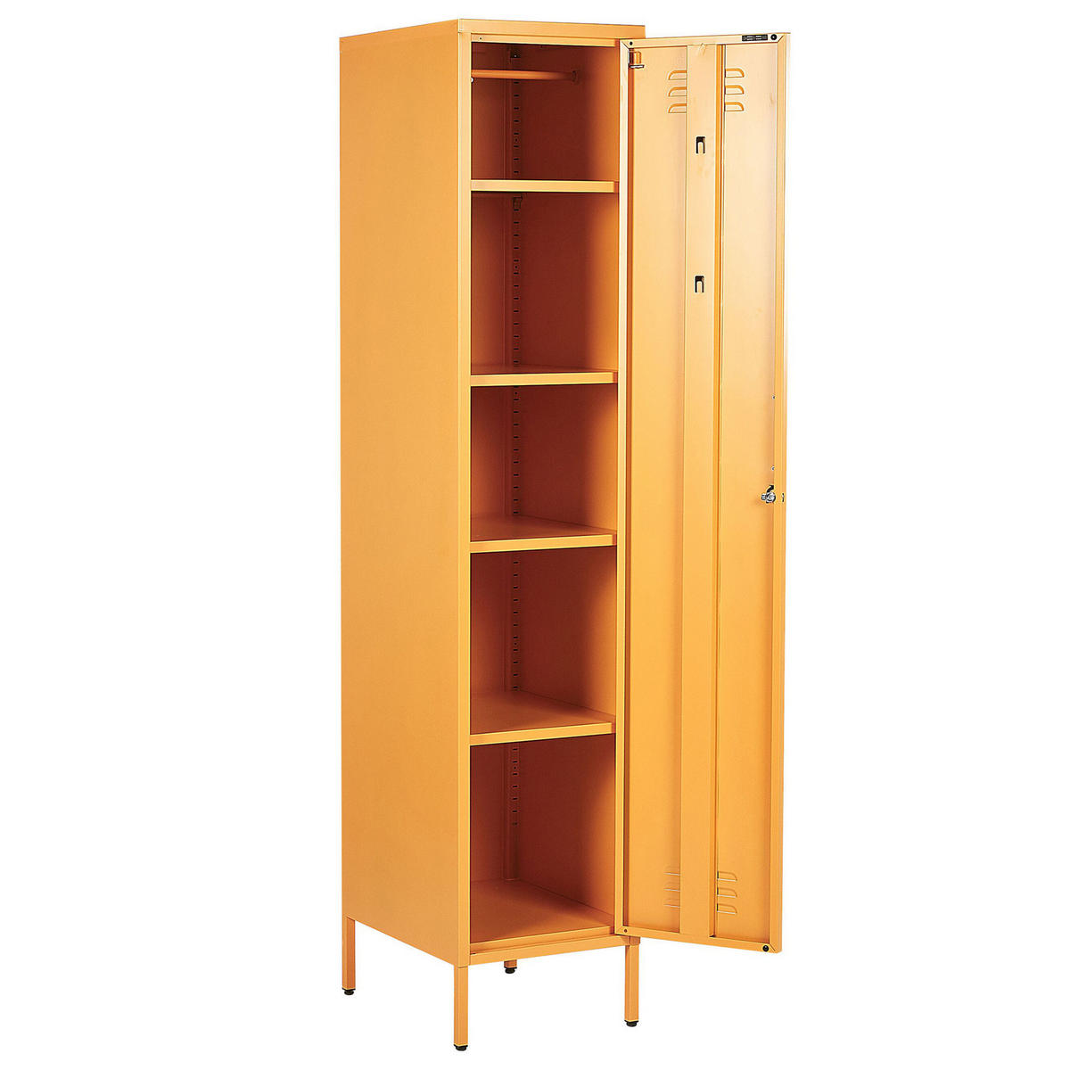 GARDEROBENSCHRANK Stahl gelb 5 Fächer abschließbar Frome - Gelb/Orange, Metall (38/185/50cm) - Beliani