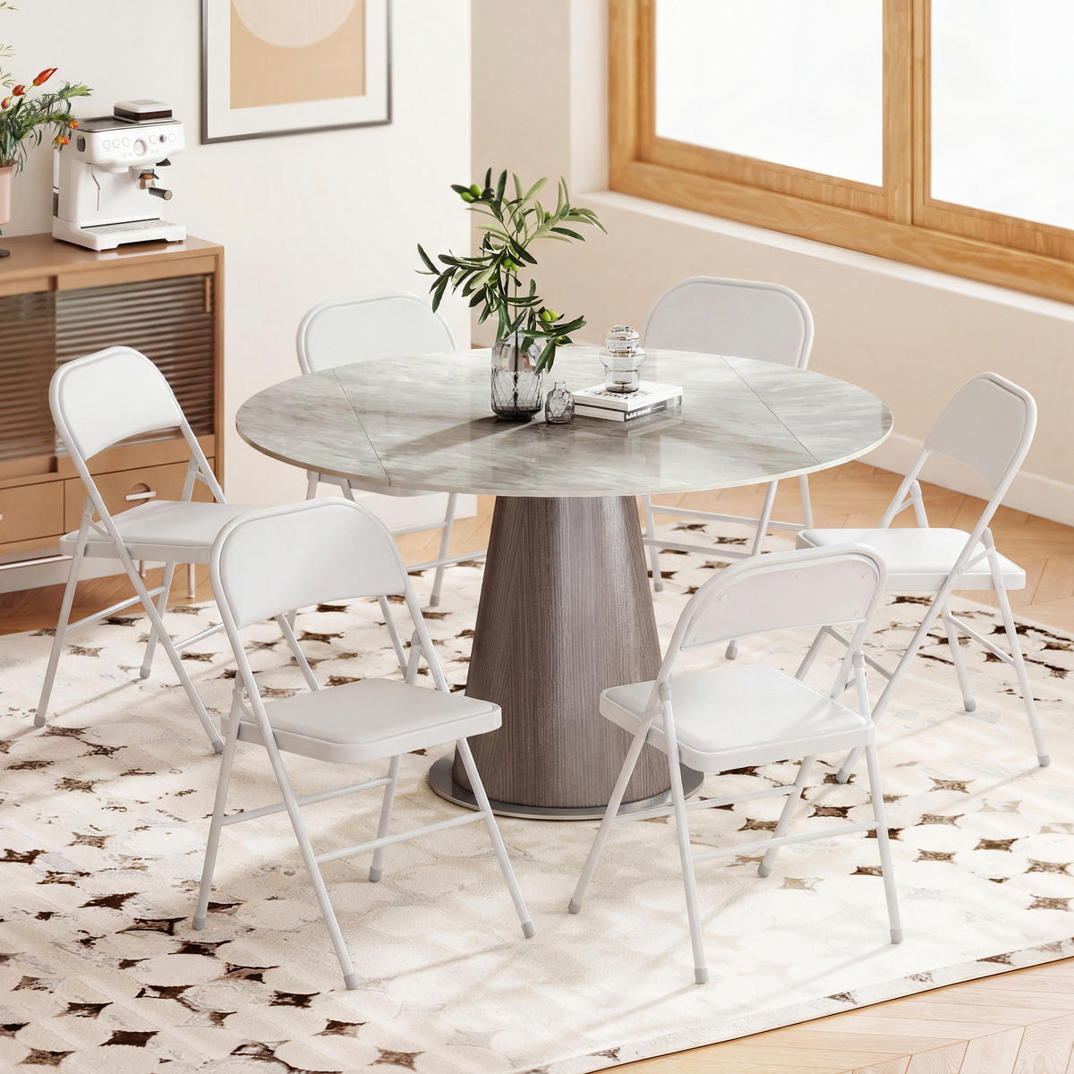 KLAPPSESSEL Weiß 6 Stück - Weiß, Naturmaterialien (45/78/46cm) - GiPP