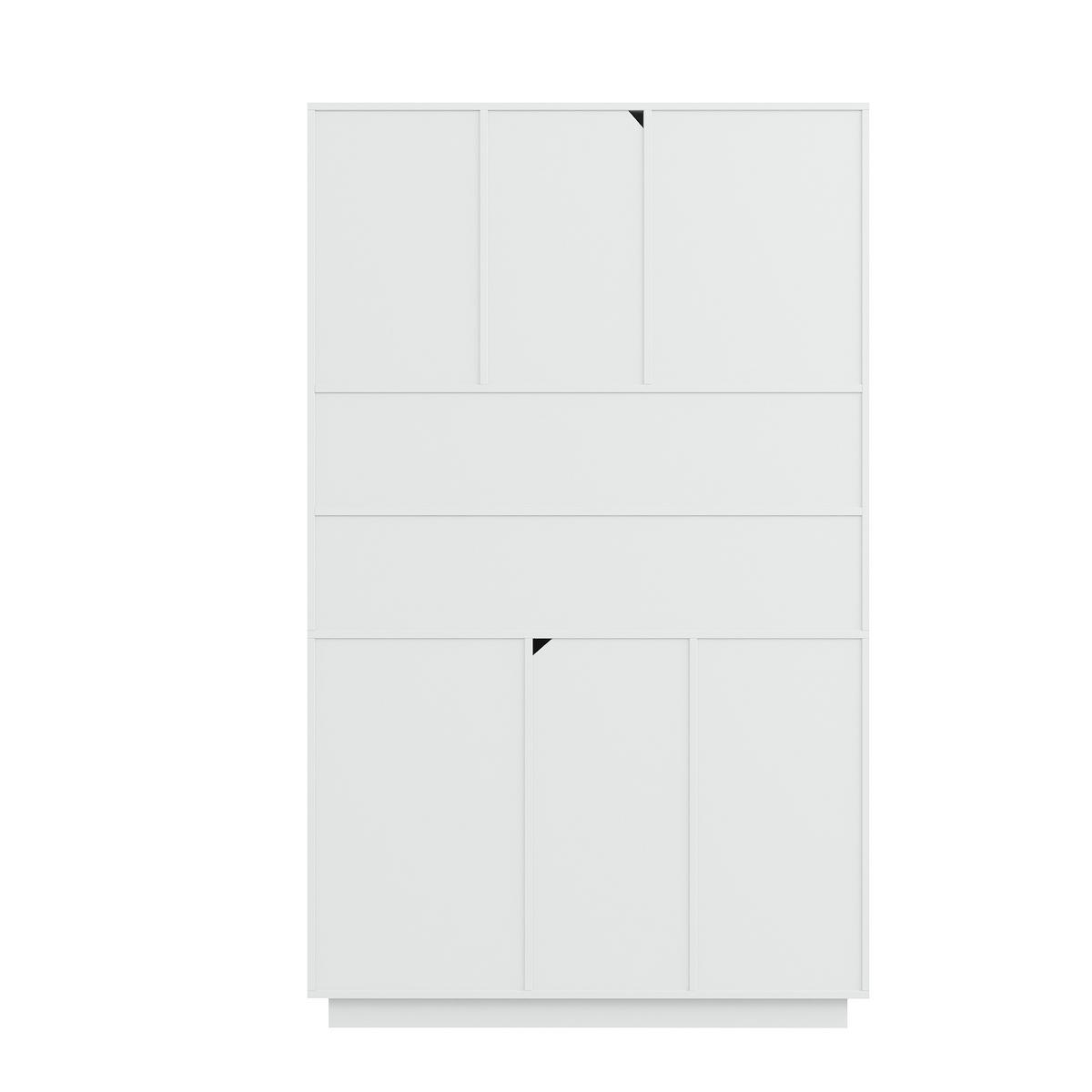 BUFFET DE-37600 106/30/175 cm mit LED-Beleuchtung Weiß - Weiß, Holzwerkstoff (106/175/30cm) - ComfortXL