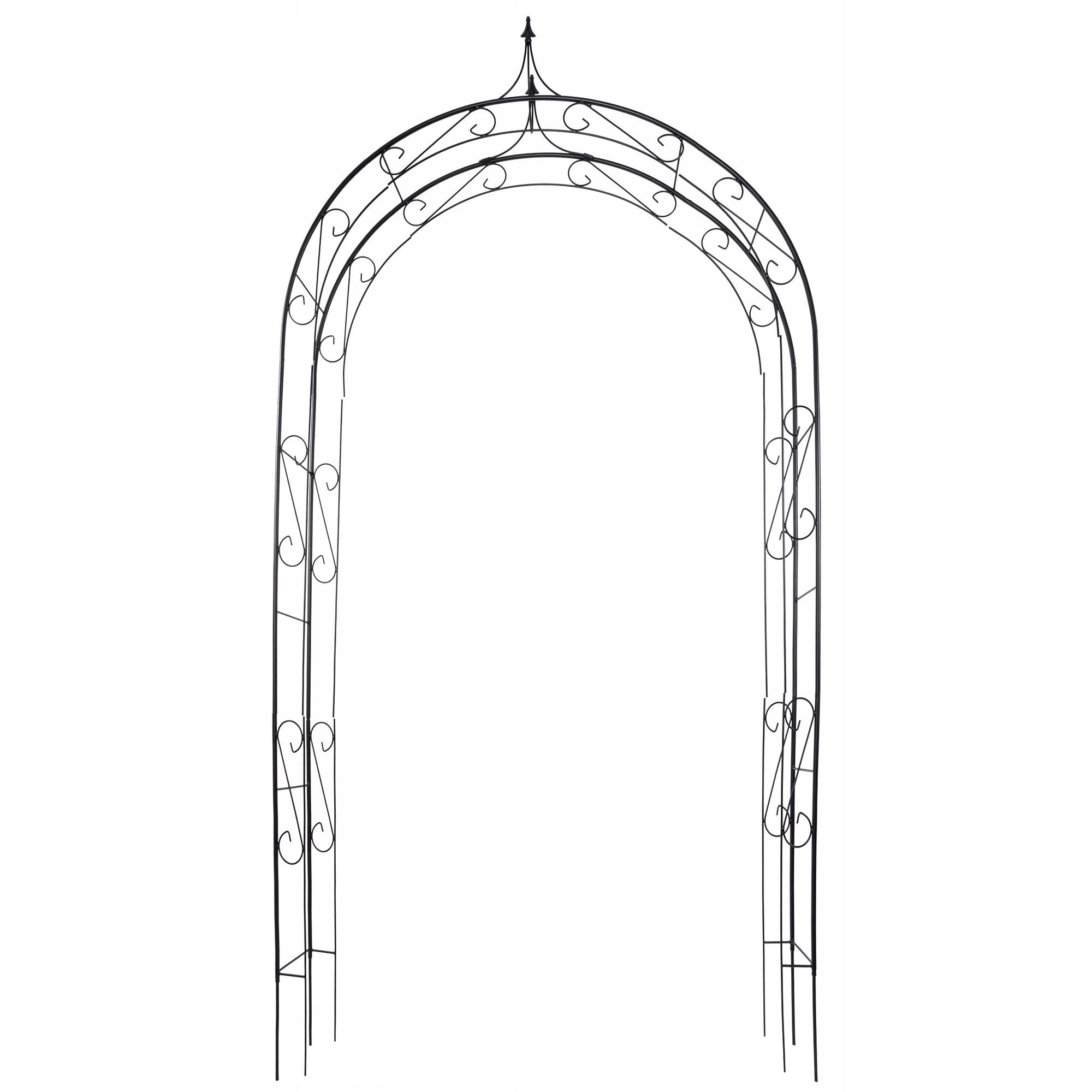GARTENPERGOLA für Blumen 281 cm, schwarz - Schwarz, Metall (145/281cm) - KADAX