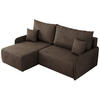 ECKSCHLAFSOFA ARPA L Braun Velvet - links - Schwarz/Braun, Kunststoff/Textil (198/150cm) - MKS