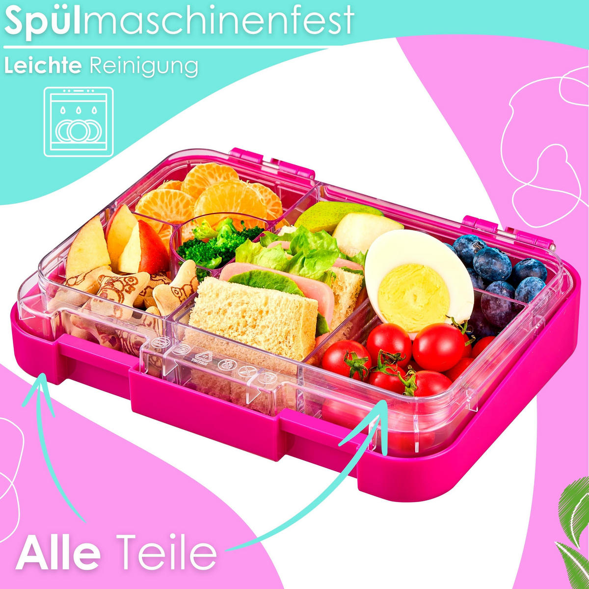 SNACKBOX mit Klick-Verschluss BPA-Frei Tritan Pink - Pink, Kunststoff (15/4.5/21cm) - Ecosa