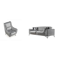 SITZGARNITUR Bond Grau Stellvariante:3+1 - Grau, Holz (227/85/100cm) - Villa Möbel