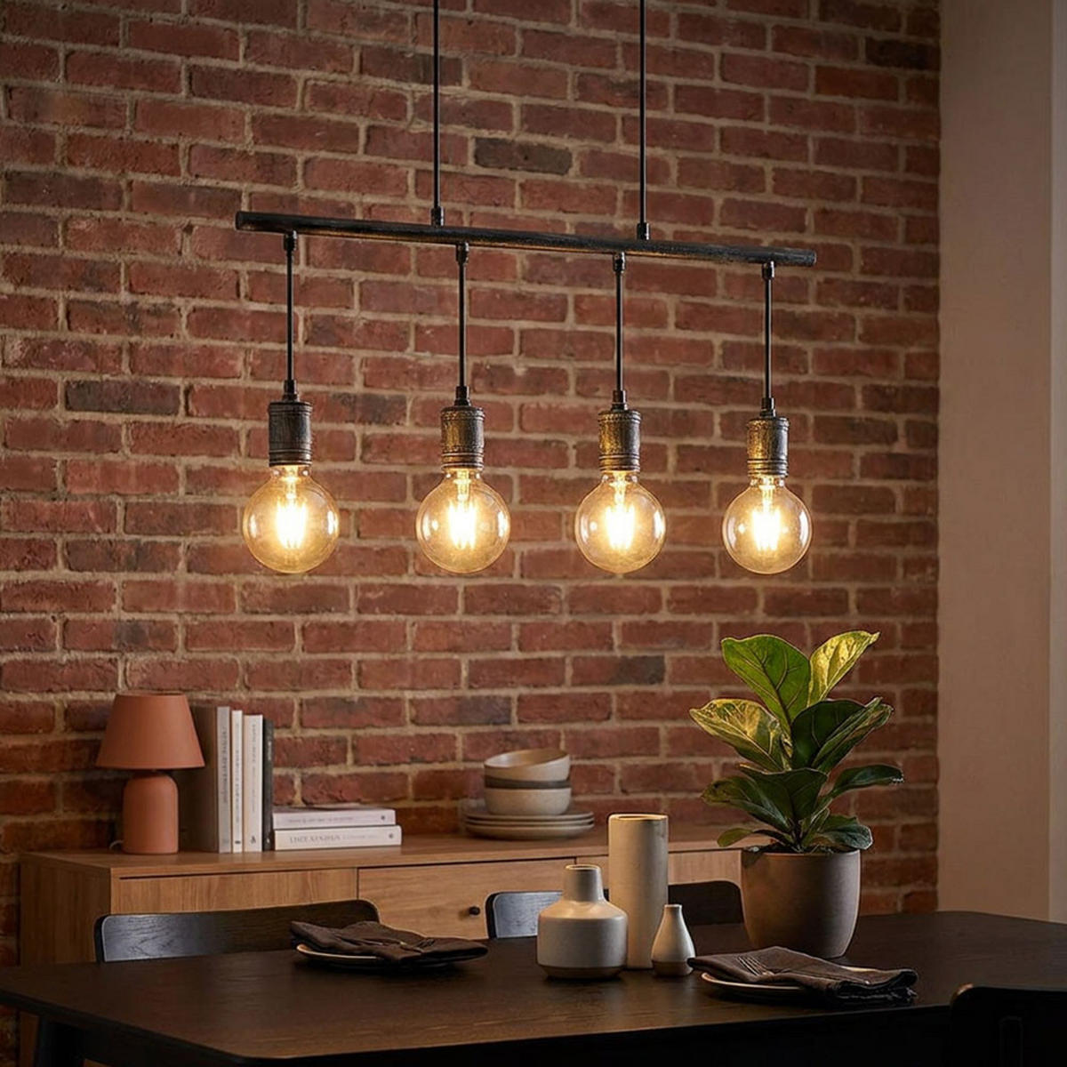 LED HÄNGELEUCHTE Metall Grau Industrial - Grau, Metall (90/8/120cm) - Globo Lighting