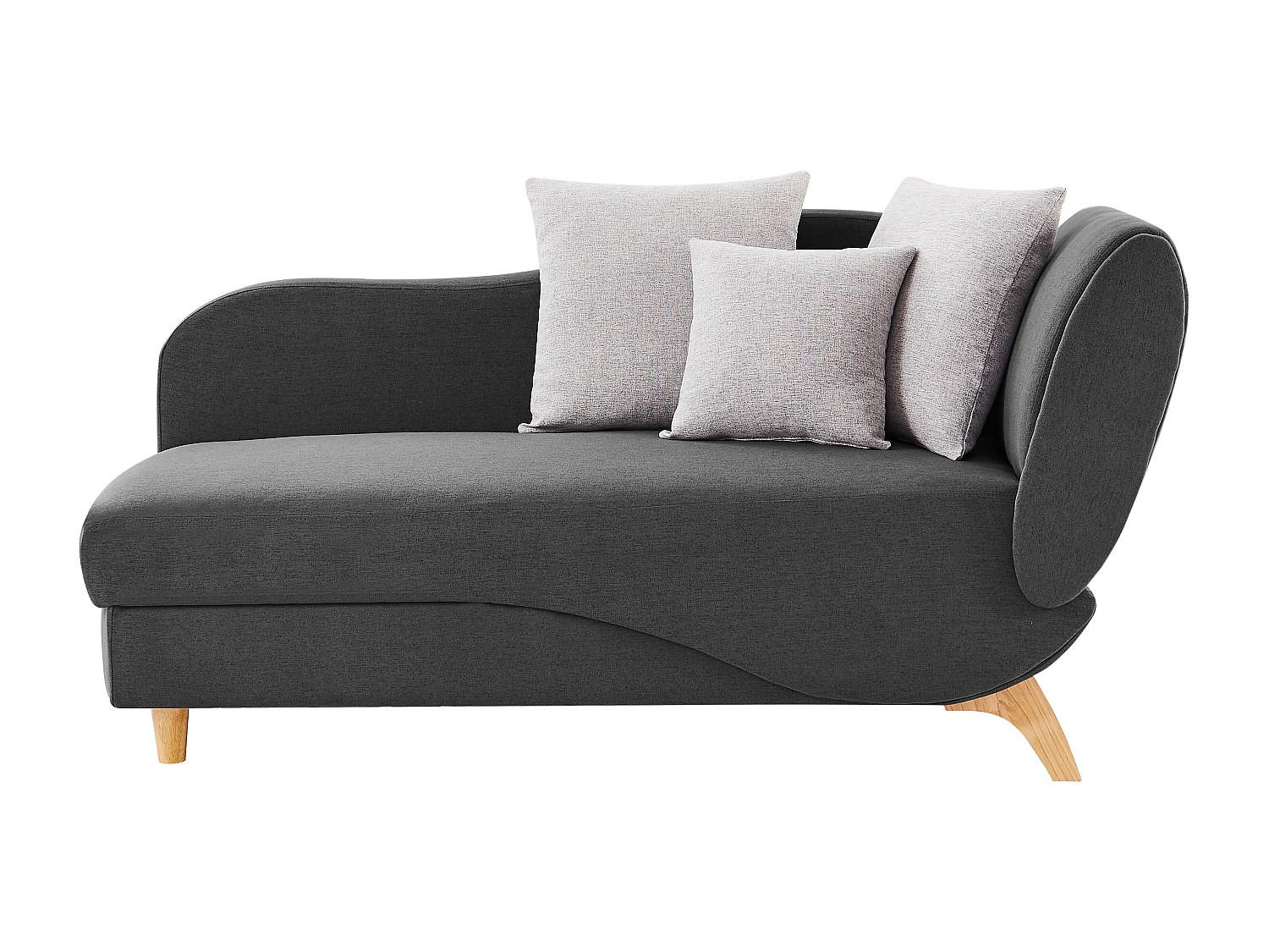 RECAMIERE mit Schlaffunktion - 1 Person - Stoff - Anthrazitgrau - - Anthrazit, Textil (160/81/80cm) - Vente-Unique