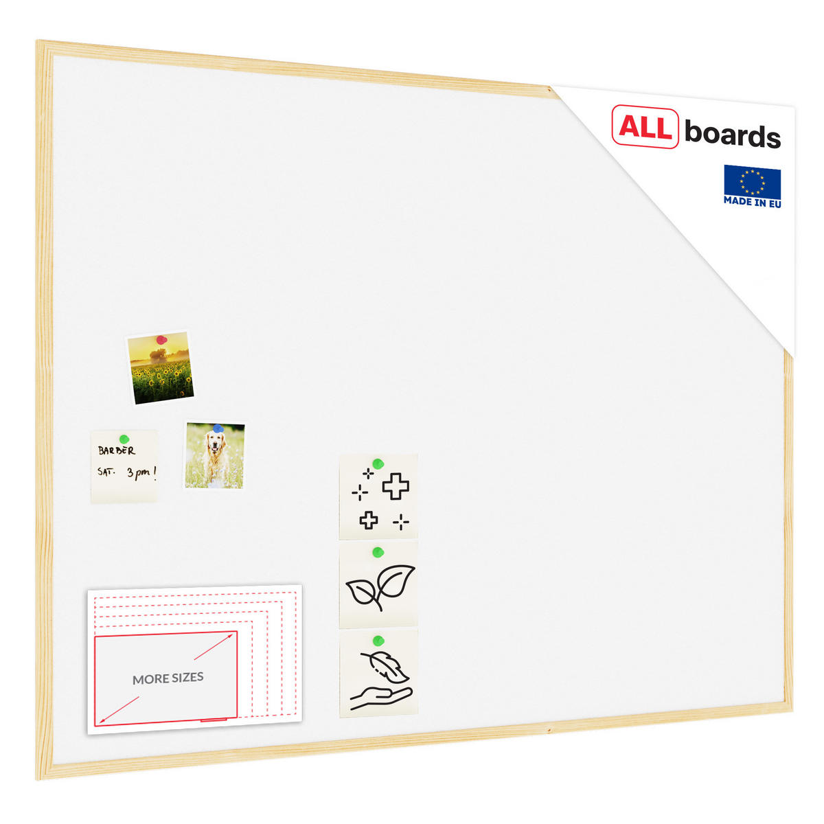 WEISS Pinnwand mit Holz Rahmen 120x90cm - Weiß, Holz (120/90/1.5cm) - ALLboards