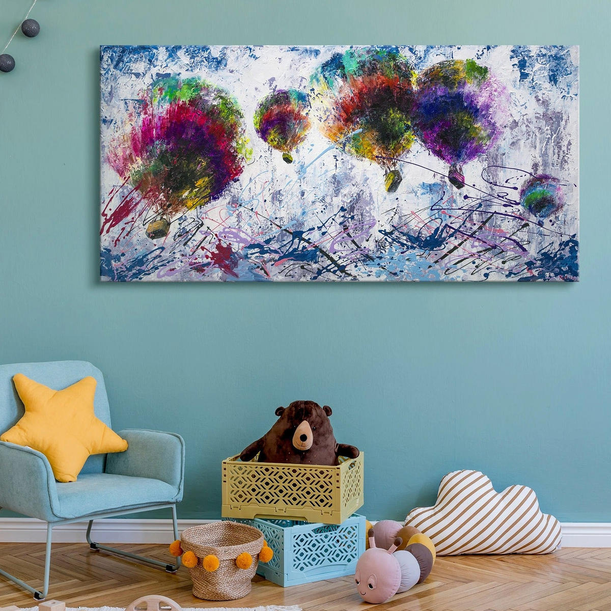 GEMÄLDE Freiflug auf Keilrahmen 100x50 cm - Lila, Holz (100/50cm) - YS-art gallery